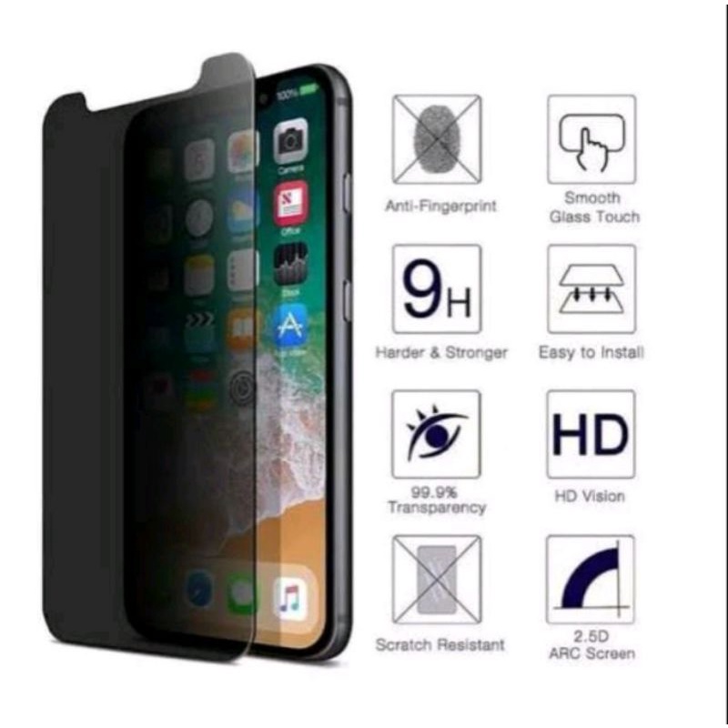 Glass Spy IPHONE 5 / 5s / 6 / 6s / 6 plus / 6s plus / 7 / 7 plus / 8 / 8 plus   Tempered Glass Anti Spy/Anti Gores