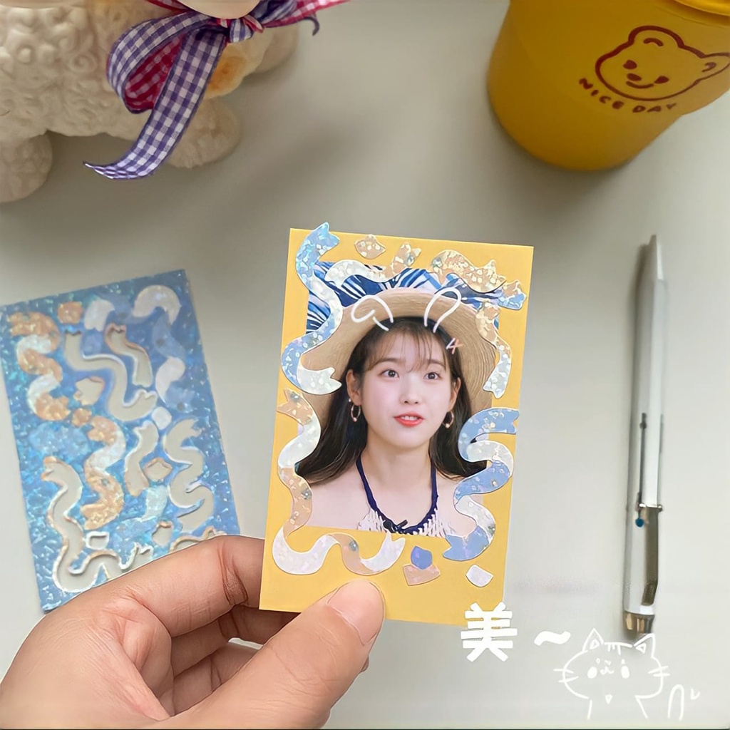 

Stiker Deco Glitter/ Ribbon Laser Sticker For PC Photocard Kpop/stiker for bullet journal