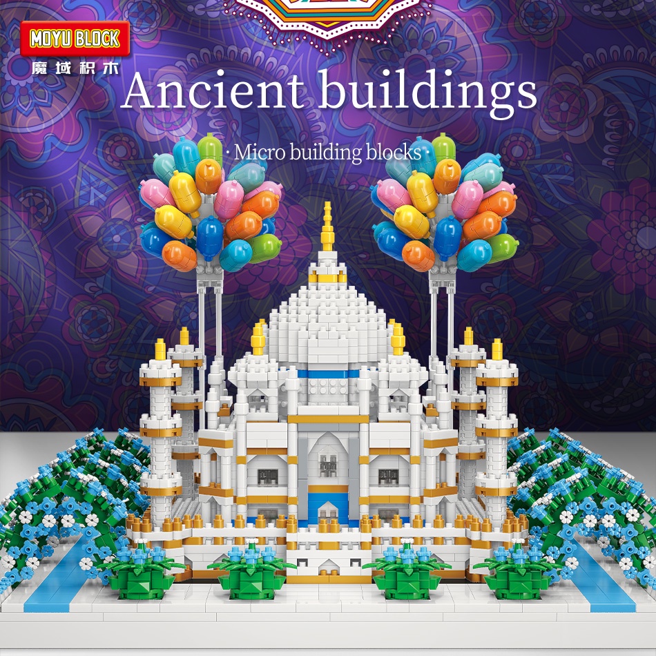 Taj Mahal Ornamen model Taman puzzle Rakitan micro Partikel Blok Bangunan Mainan