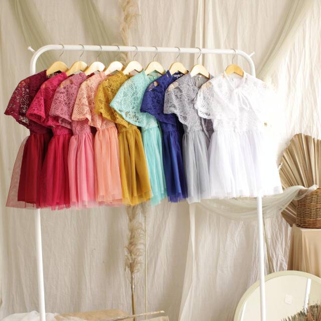 Rekomendasi Dress Anak Cantik Fairy fit 0-10Th Bhn Brukat mix Tulle