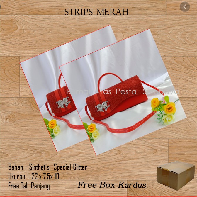 Tas Souvenir,Tas Home Made ,Tas Pesta,STRIPS MERAH