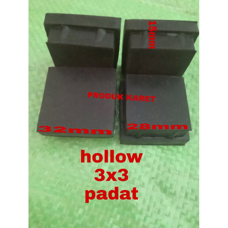 alas kaki besi hollow 3x3 padat