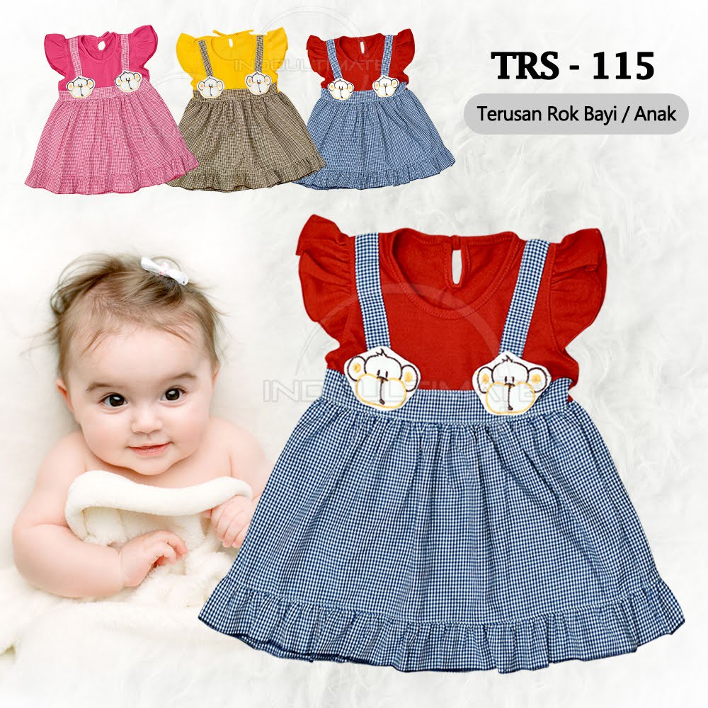 Baju Rok Terusan Bayi Tanpa Bando TRS-115 Rok Bayi Perempuan Baju Bayi Perempuan + Bando TRS-114