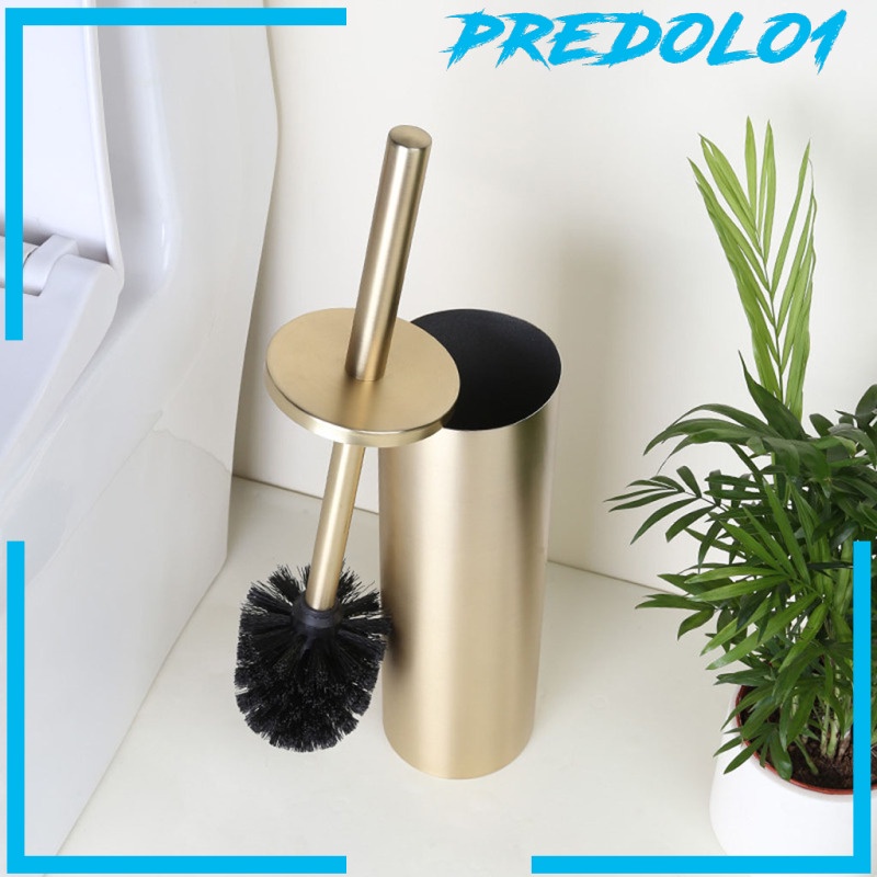 [PREDOLO1] Gold Free Standing Toilet Brush and Holder No Dead Corner for Bathroom Clean