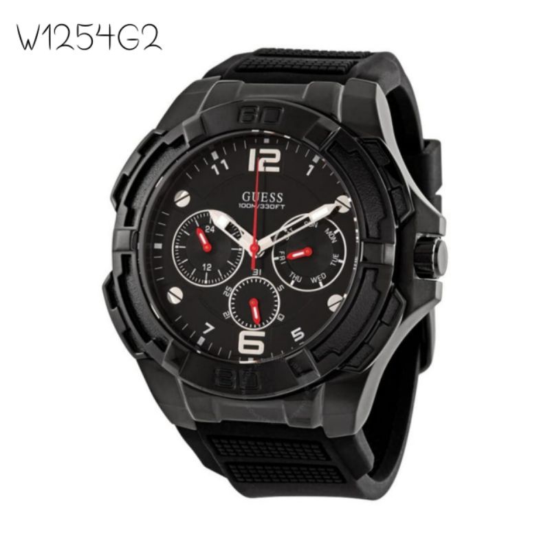 JAM TANGAN GUESS PRIA W1254G2 STRAP RUBBER ORIGINAL BM