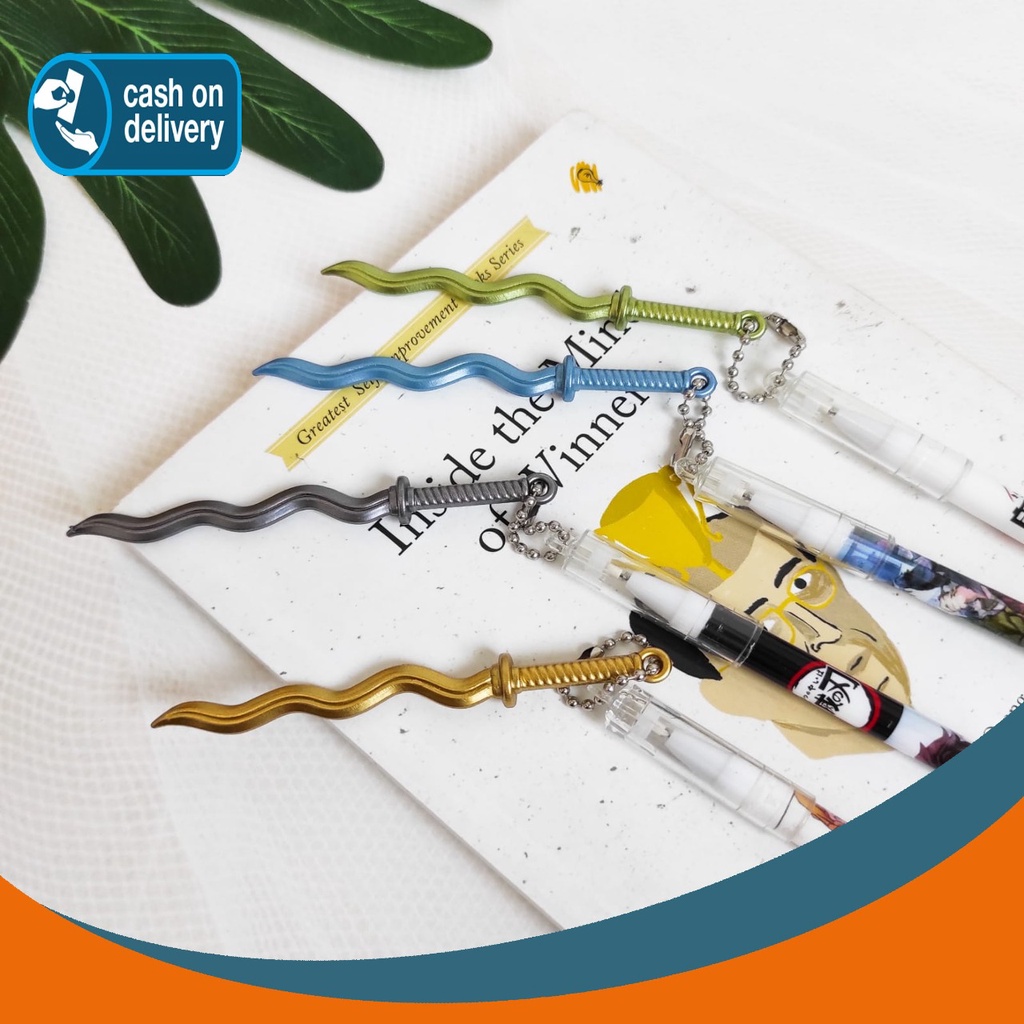 

PULPEN GANTUNGAN PEDANG KRISS DEMON SLAYER KIMETSU NO YAIBA PEN GEL PENA WARNA WARNI BOLPEN