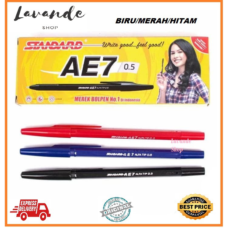 

PULPEN STANDARD AE7 VARIANT BIRU, HITAM & MERAH MURAH / PEN AE7 BIRU, HITAM & MERAH MURAH