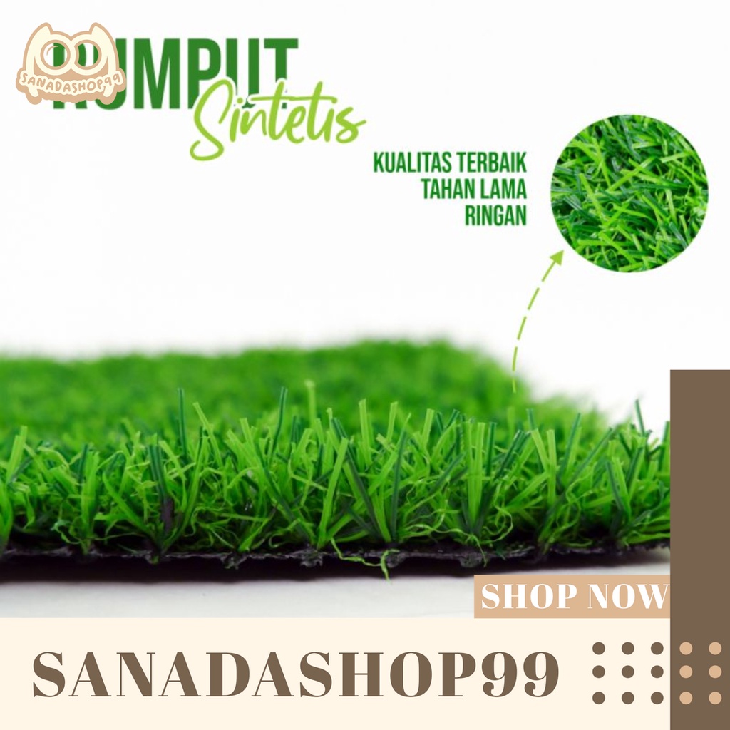 (DK02) Rumput  Sintetis Taman Swiss Indoor Semeter 1Mx 1M Full Green Import Premium