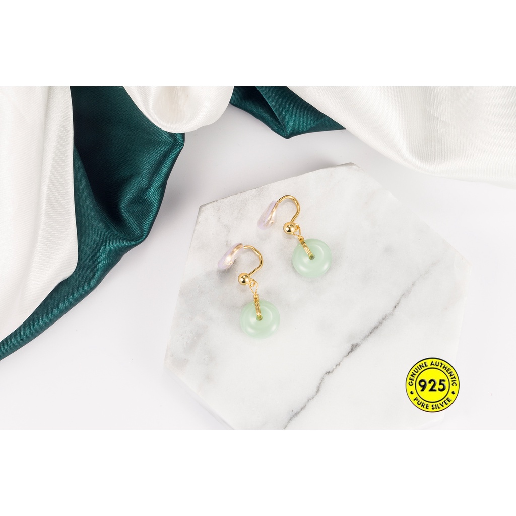 Anting Klip Tanpa Tindik Bahan Sterling Silver Untuk Wanita