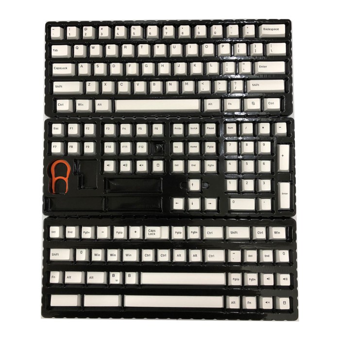 KEYCAPS PBT CHERRY PROFILE BOW DOUBLE SHOT BLACK ON WHITE