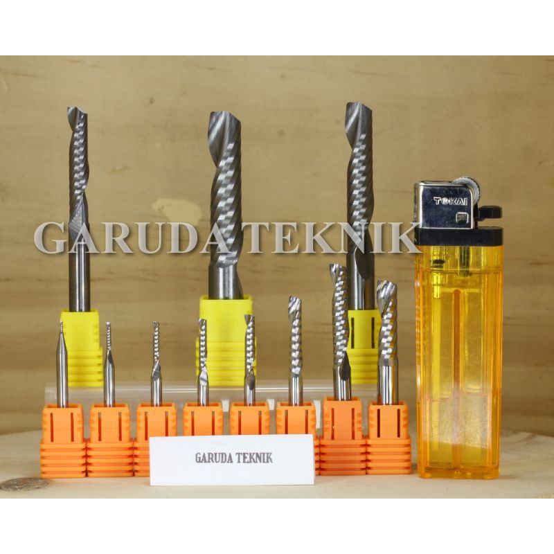 Mata ROUTER CNC 1Flute 8mm single flute end mill carbide CNC Router bits ACP Akrilik kayu mdf nylon