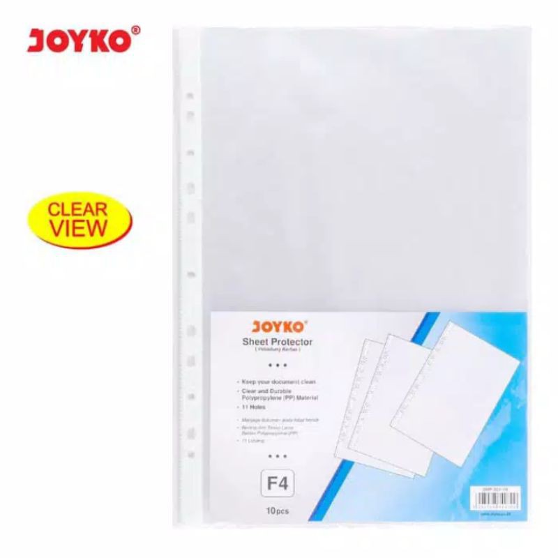 map pelindung kertas / dokumen sheet protektor joyko SH P, 2 01.10 F 4 /1 pak 10 pcs