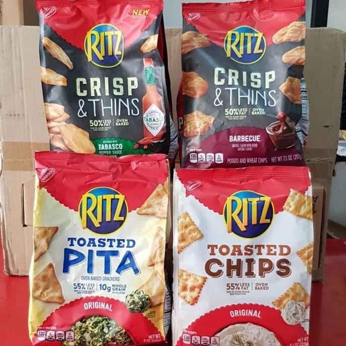 

PROMO RITZ TOASTED CHIPS OVEN BAKED CRACKERS 55% LESS FAT SNACK DIET 226 GR - PITA ORIGINAL