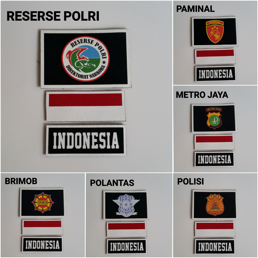 EMBLEM TOPI TACTICAL POLISI TEMPELAN TOPI TACTICAL VELCRO