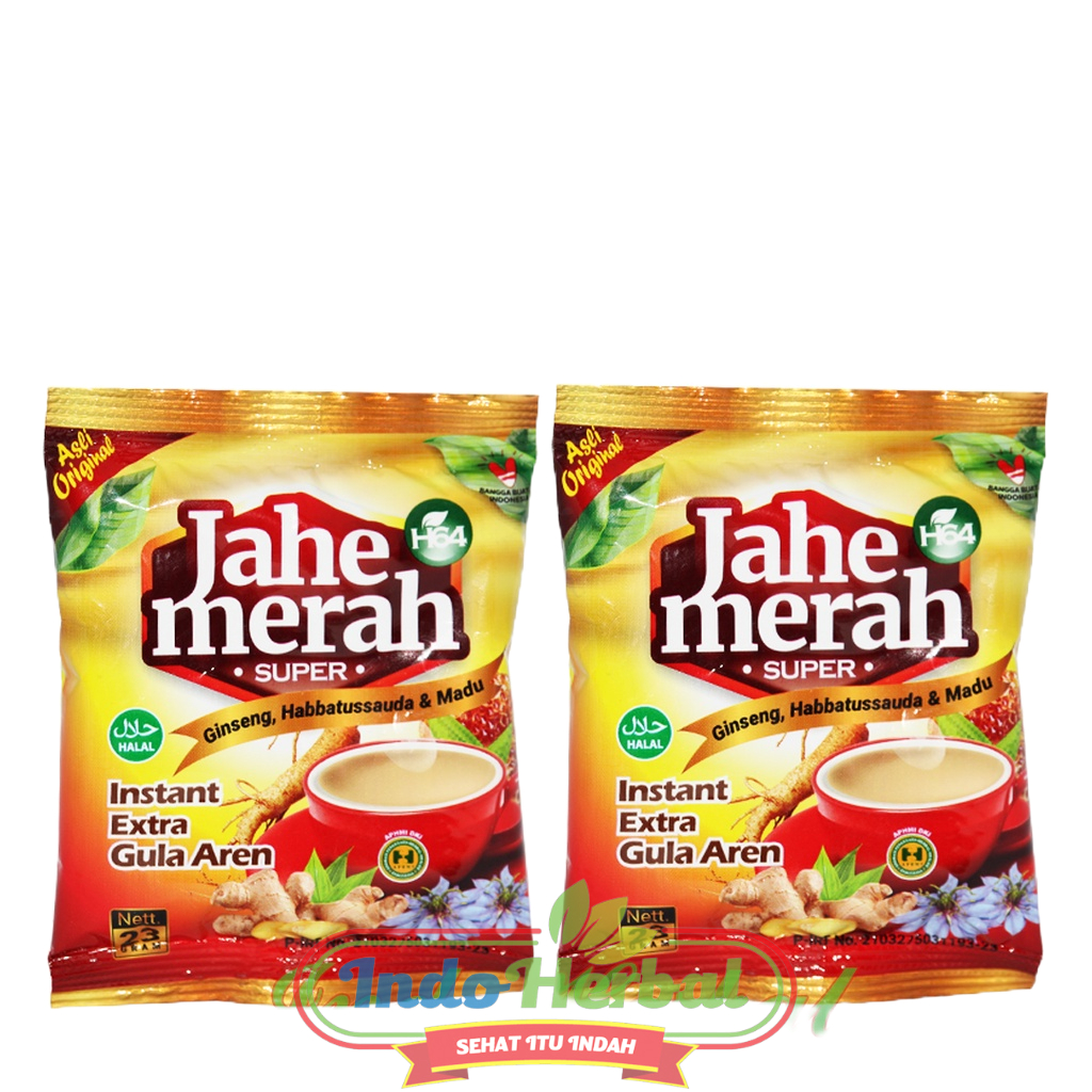 Jahe Merah Super plus ginseng habbat madu 23 gr | Jahe Merah Instan extra Gula Aren H64