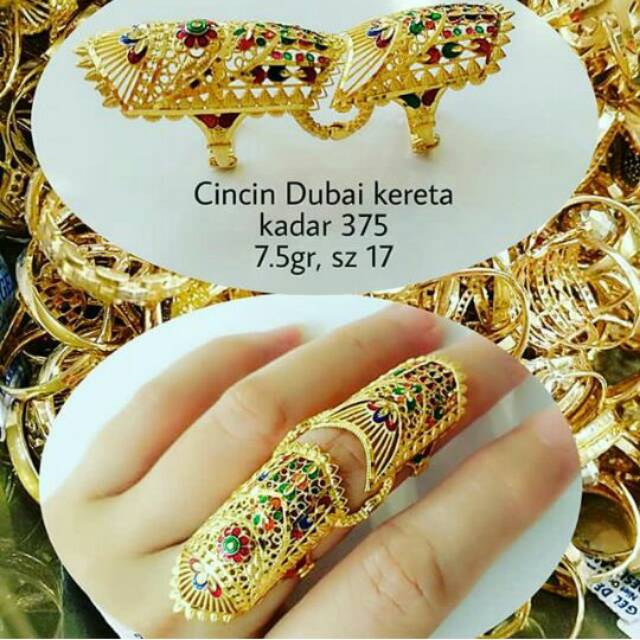 Cincin Model Dubai Kereta emas 375