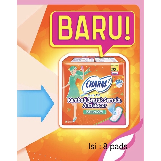 pembalut CHARM body fit isi 8 pads