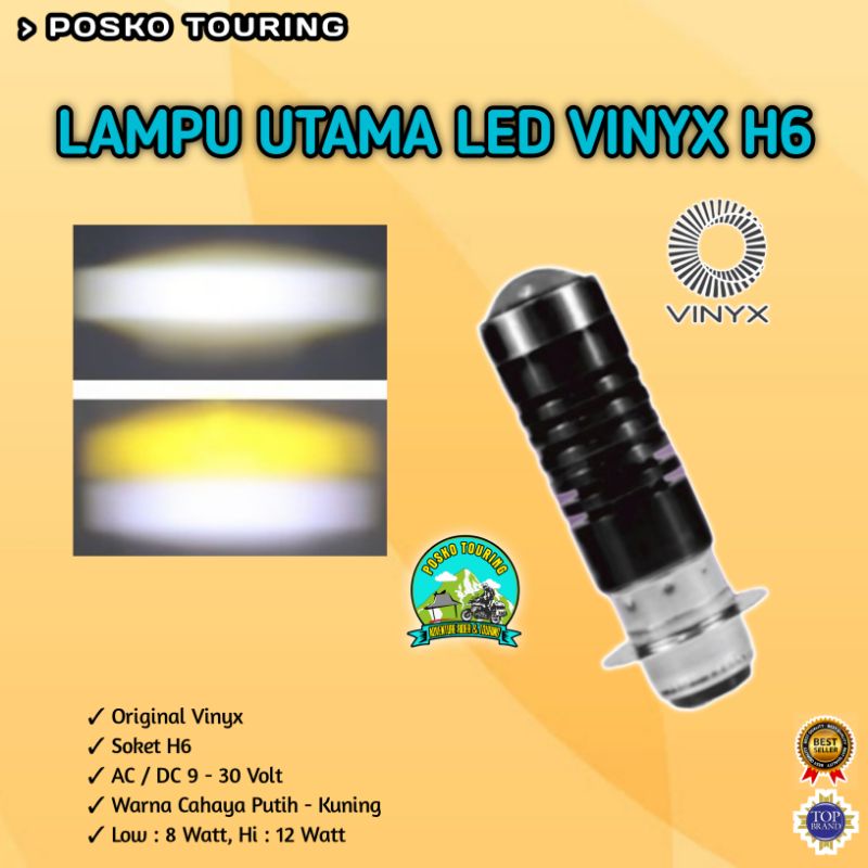 Lampu Utama LED Motor AC DC Soket H6 VINYX