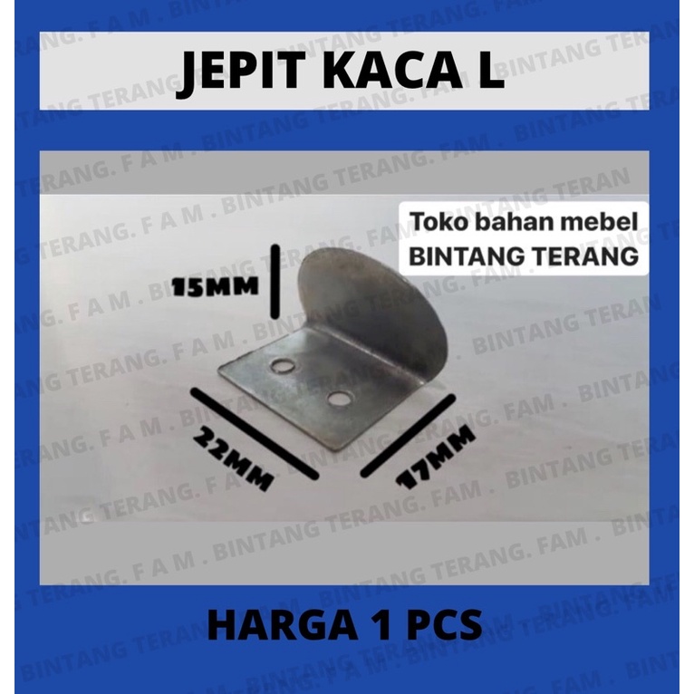 1 PCS klem siku besi plat L / Plat jepit kaca penahan cermin