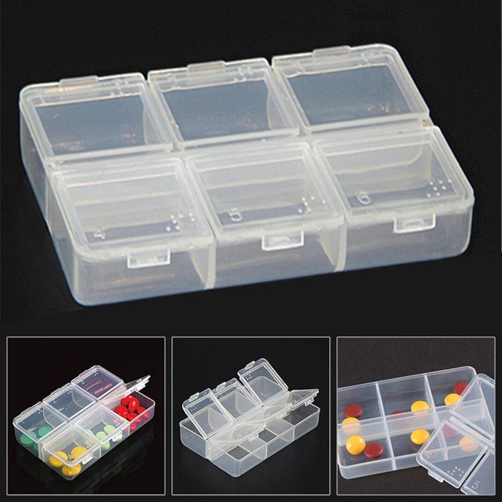 R-FLOWER Pill Box Home Braille Wadah Tablet Plastik