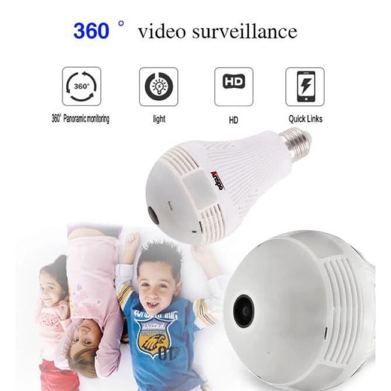 IP Camera CCTV 8MP Bulb WIFI Panoramic V380 Lampu BOHLAM VR Spy Cam Owlcam