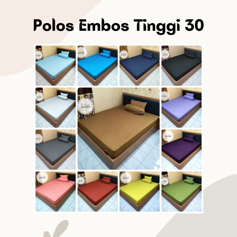 SEPRAI POLOS EMBOS CUSTOM TINGGI 30 CM SINGLE QUEEN KING SIZE 100 120 160 SEPRAI SPREI SEPREY