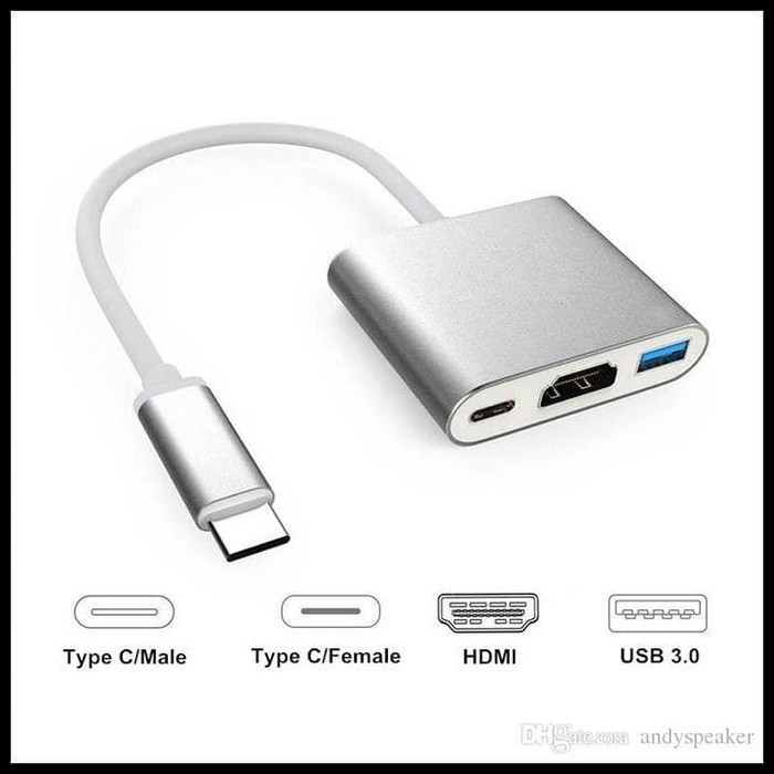 Konverter Type-c to Hdtv-usb3.0-pd Usb-c 4k 2k adapter - Type c to 3in1 converter