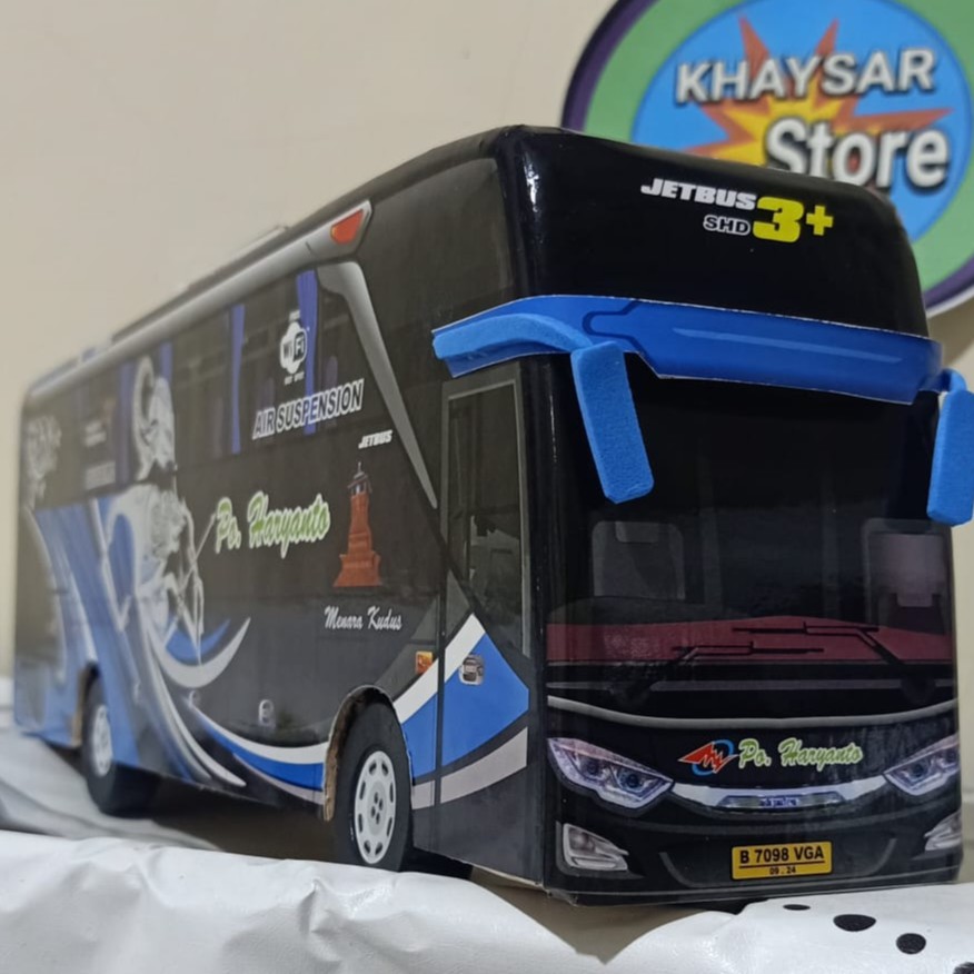 miniatur bus bis mainan bus bis shd haryanto jb3+ (BIRU)