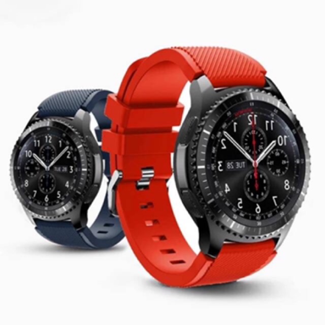 Strap Silicon rubber Tali Jam 22mm Samsung Galaxy watch 46mm Gear S3 FRONTIER Huawei Watch GT 2 3 46mm 2e pro Xiaomi mi watch S1 Active amazfit pace stratos haylou solar ls05  Rt ls05s GST LS09a ls09b