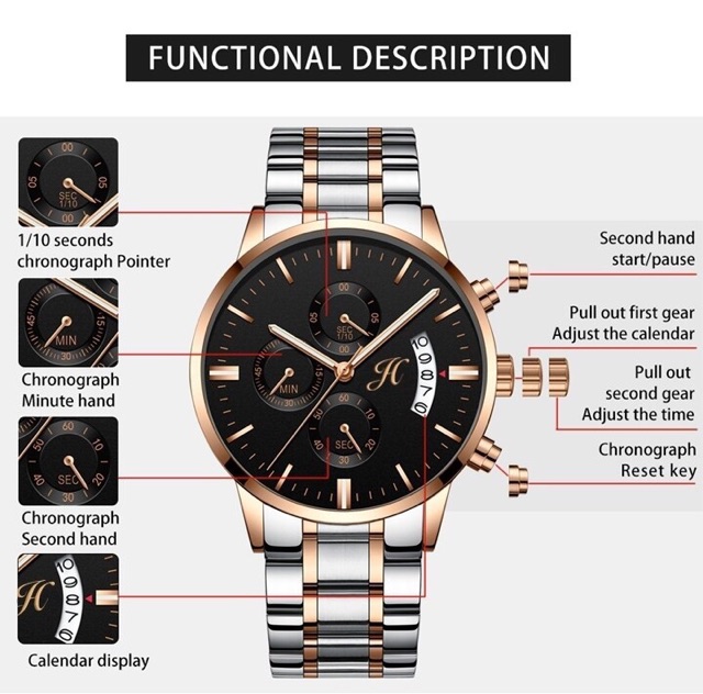 Jam Tangan Pria Import Trendi Antiair Original Jims Honey JH 8036 Men Watch Water Resistance