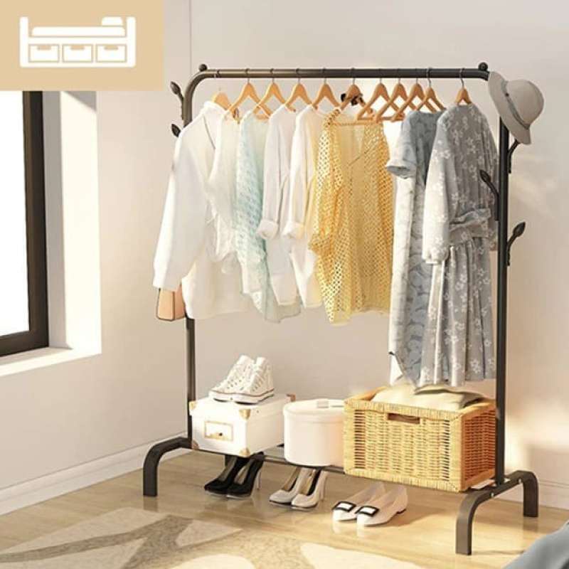 Stand Hanger Gawang Besi Kuat Butik Display Gawangan Gantungan Baju Jemuran handuk