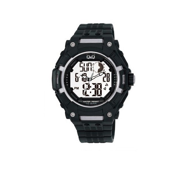 Jam Tangan Pria Casual Sporty Dual Time Rubber Digital Original Q&amp;Q QNQ QQ GW80 GW80J Series