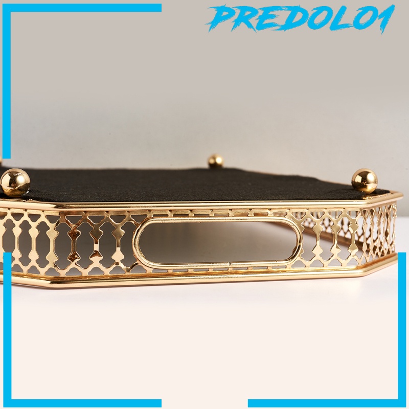 [PREDOLO1] Retro Mirrored Vanity Tray Jewelry Perfume Earring Tray Decor Storage