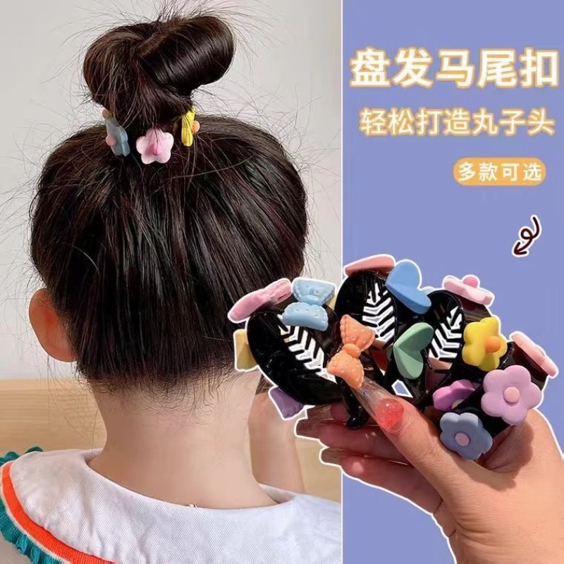 Jepit Rambut Ponytail Bun Gaya Korea Untuk Anak Perempuan