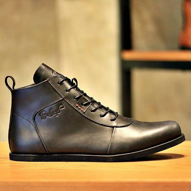 ERUDITE Black Original - Men's Shoes Sepatu Pria - Leather Shoes Sepatu Kulit Boot Pria ClassicBoots