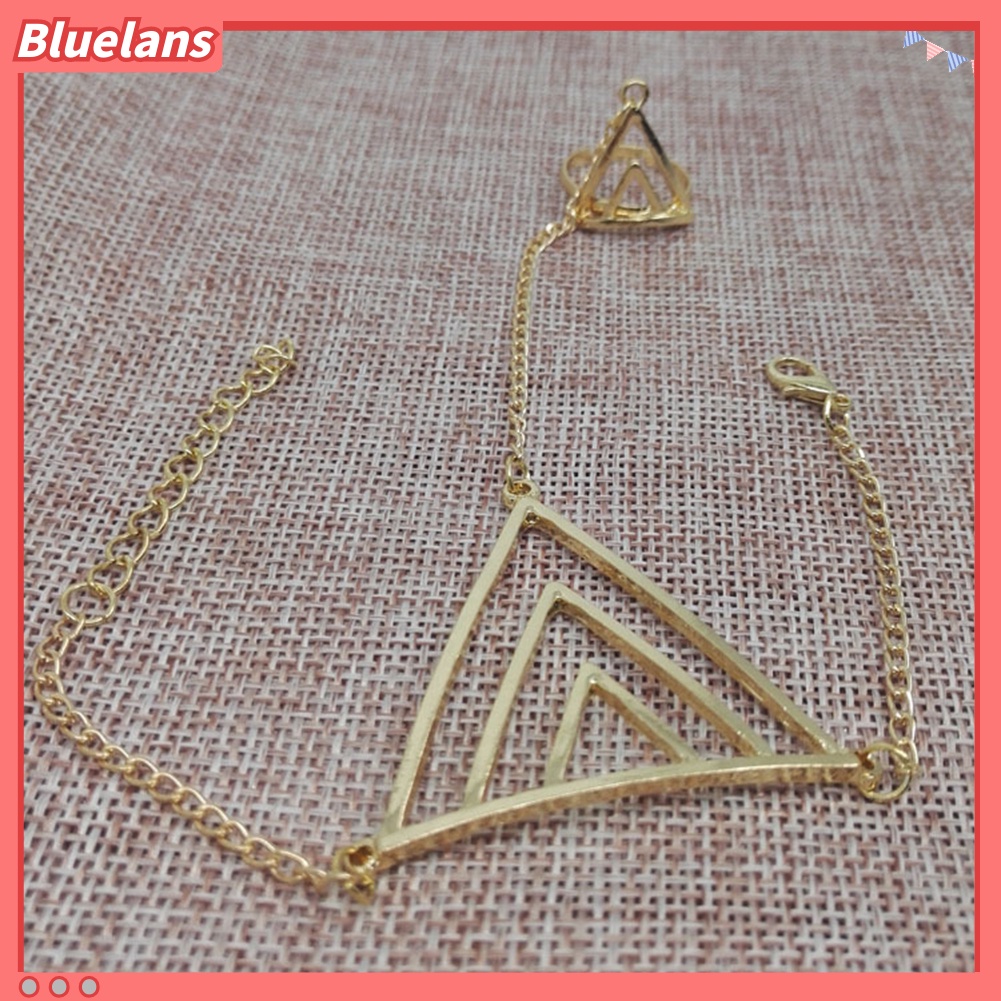 Bluelans Women Fashion Triangle Charm Slave Ring Chain Harness Bracelet Punk Jewelry