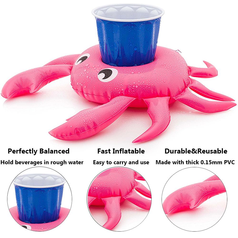 Top 1Pcs Inflatable Drink Holders Mainan Anak Bar Tatakan Gelas Pool Floaties Pelampung Kolam Renang