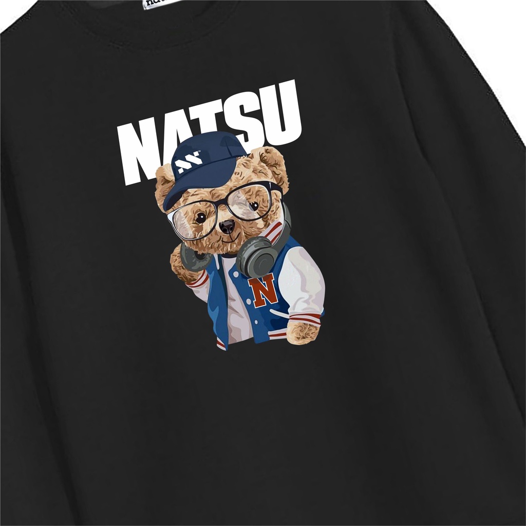 Sweater Pria Unisex Natsu Co. - Bear Biru PANDAWA HOODIE