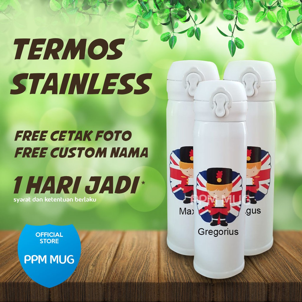 Custom Tumbler Termos Stainless Free Cetak Foto Free Custom Nama Cocok untuk Souvenir