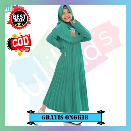 Baju Gamis Anak Perempuan Terbaru Tiara Kids Syar'I Usia 7 -8 Thn Gamis Anak Kekinian Baju Gamis Leb