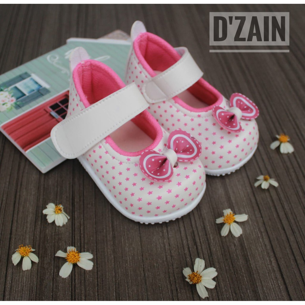 sepatu anak perempuan motif pita usia 1 s/d 2,5 tahun/sepatu anak perempuan murah