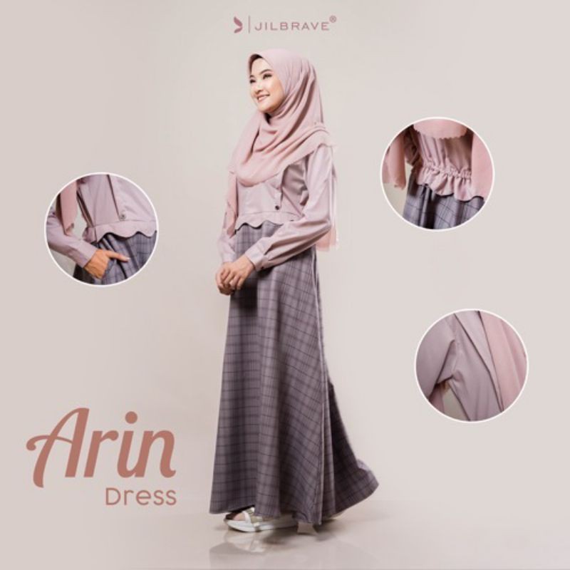Jilbrave Arin Dress Dengan Model Gelombang Kiyowo