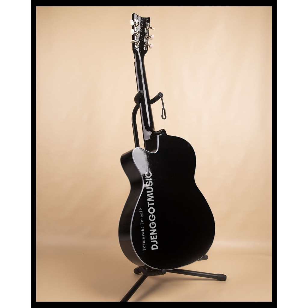 [PAKET KOMPLIT] Gitar Akustik  BLACK HITAM GLOSS Murah