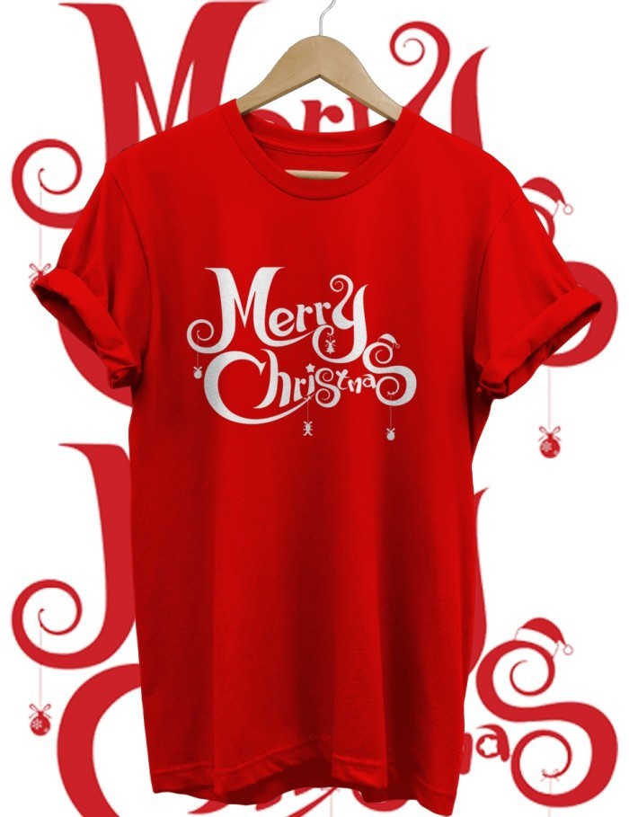 KAOS TSHIRT BAJU NATAL CHRISTMAS SIMPLE MERRY CHRISTMAS COMBED 30S BAJU NATAL BAJU KELUARGA