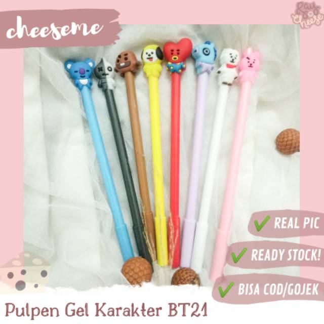 

Pulpen Gel Karakter BT21 / Cute Gel Pen BTS KPOP