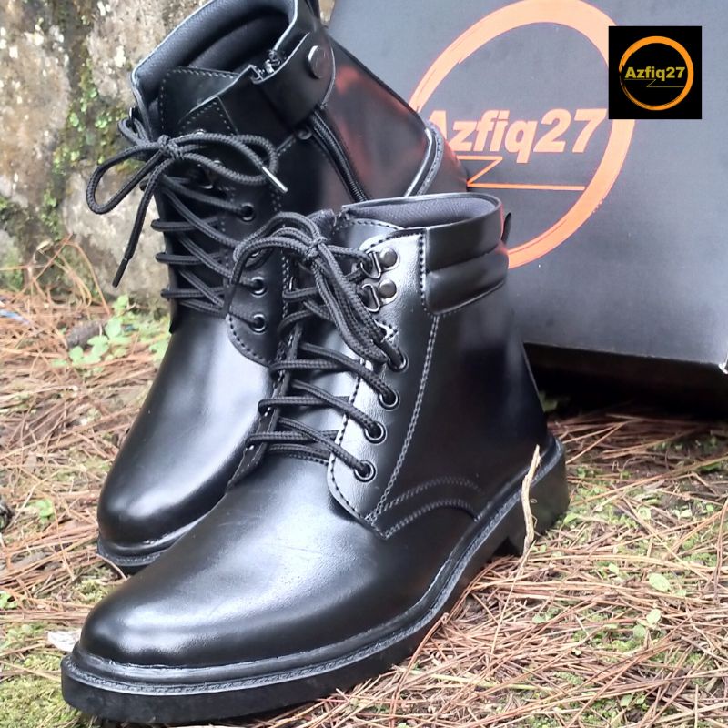 Sepatu Pdh TNI POLRI SECURITY Hitam Dop Terbaru 100% Original Resleting Merk Azfiq27 #2 Dop