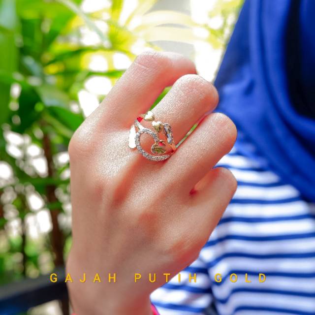 2,1gr Cincin Model Permata Emas Asli kodeO12114