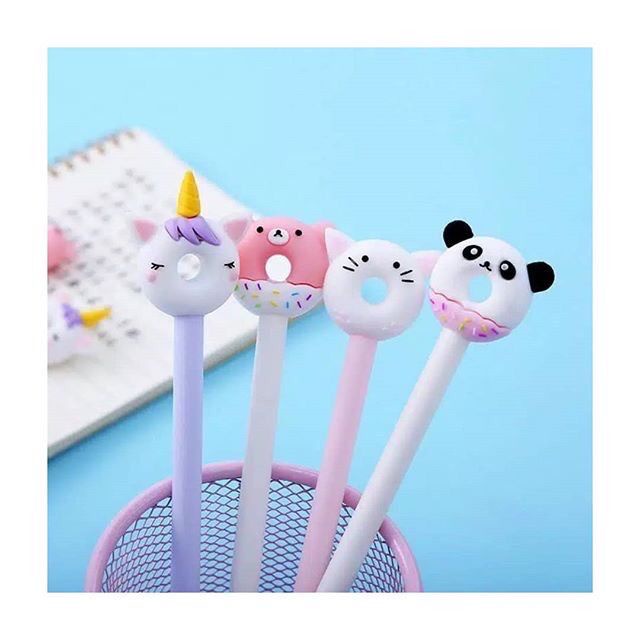 

PULPEN DONAT UNICORN PANDA KUCING BABI BINATANG PENA PEN GEL MURAH READY GROSIR COD