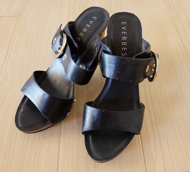 Preloved sandal heels everbest hitam sabuk