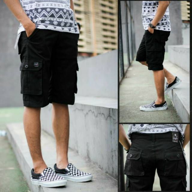Celana cargo pendek pria slimfit outdoor gunung adventure Celana cargo pendek pria slimfit outdoor gunung adventure